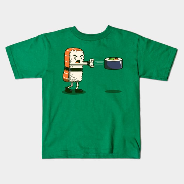 Sushi Fighter Kids T-Shirt by Vincent Trinidad Art